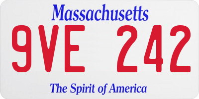 MA license plate 9VE242