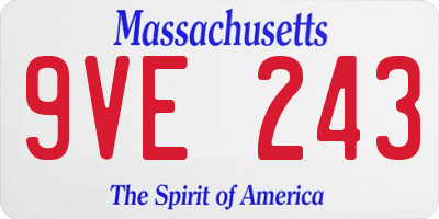 MA license plate 9VE243