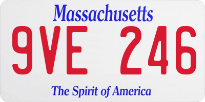 MA license plate 9VE246