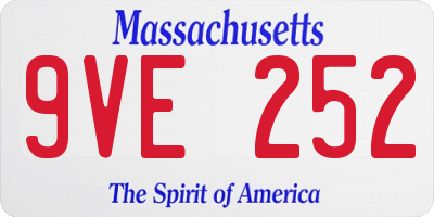 MA license plate 9VE252