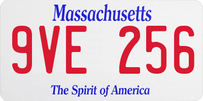 MA license plate 9VE256
