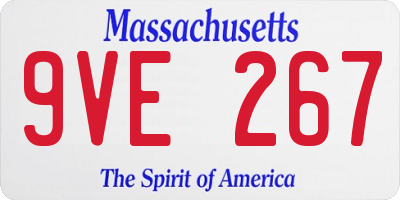 MA license plate 9VE267