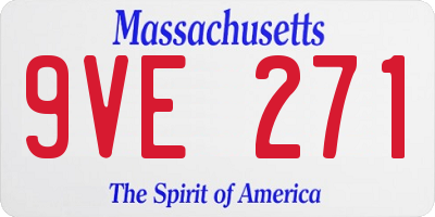 MA license plate 9VE271