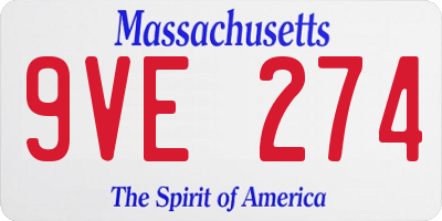MA license plate 9VE274
