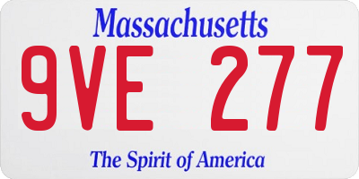 MA license plate 9VE277