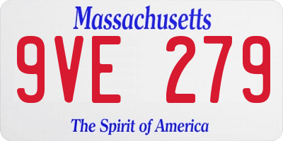 MA license plate 9VE279