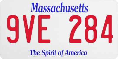 MA license plate 9VE284