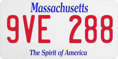 MA license plate 9VE288