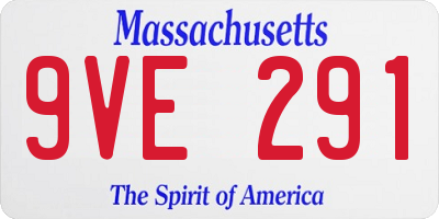 MA license plate 9VE291