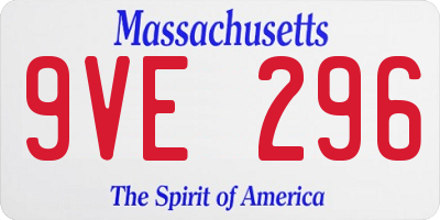 MA license plate 9VE296
