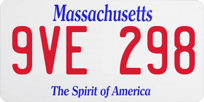 MA license plate 9VE298