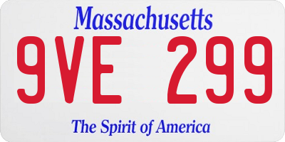 MA license plate 9VE299