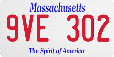 MA license plate 9VE302