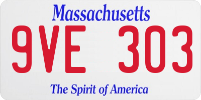 MA license plate 9VE303