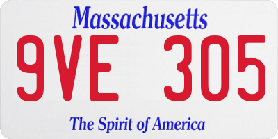 MA license plate 9VE305