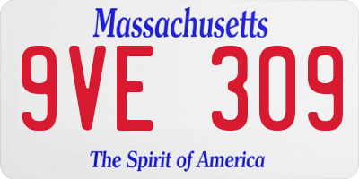MA license plate 9VE309