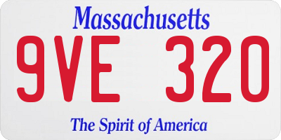 MA license plate 9VE320