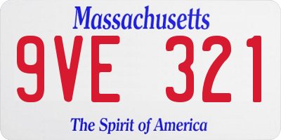 MA license plate 9VE321