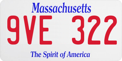 MA license plate 9VE322