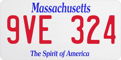 MA license plate 9VE324