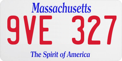 MA license plate 9VE327