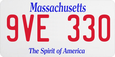 MA license plate 9VE330