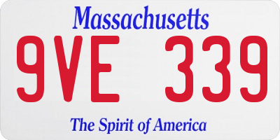 MA license plate 9VE339