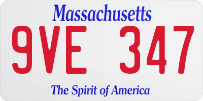 MA license plate 9VE347