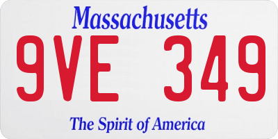 MA license plate 9VE349