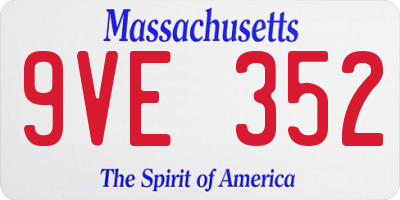MA license plate 9VE352