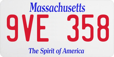 MA license plate 9VE358