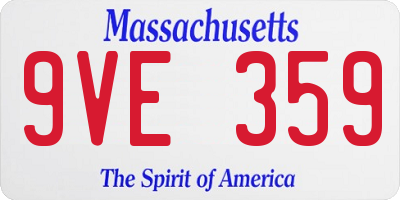 MA license plate 9VE359