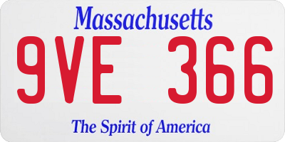 MA license plate 9VE366