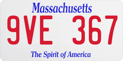 MA license plate 9VE367