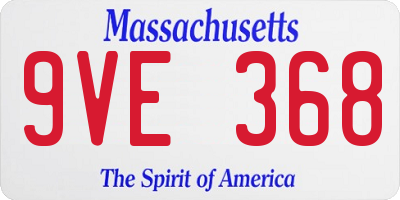 MA license plate 9VE368