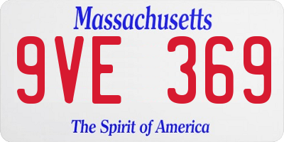 MA license plate 9VE369