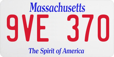 MA license plate 9VE370