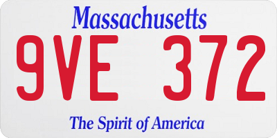 MA license plate 9VE372