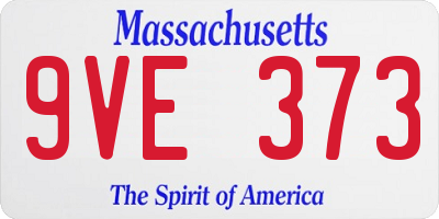 MA license plate 9VE373