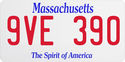 MA license plate 9VE390