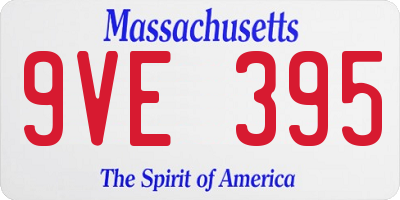 MA license plate 9VE395