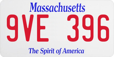 MA license plate 9VE396