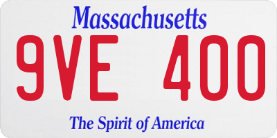 MA license plate 9VE400