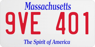 MA license plate 9VE401
