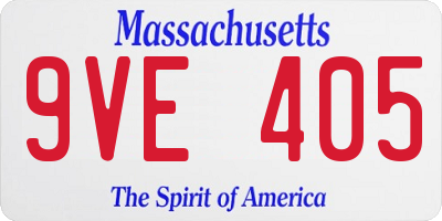 MA license plate 9VE405