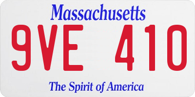 MA license plate 9VE410