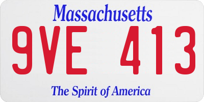 MA license plate 9VE413