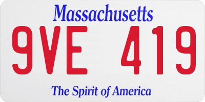 MA license plate 9VE419