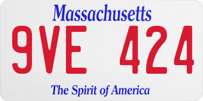 MA license plate 9VE424