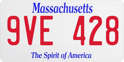 MA license plate 9VE428